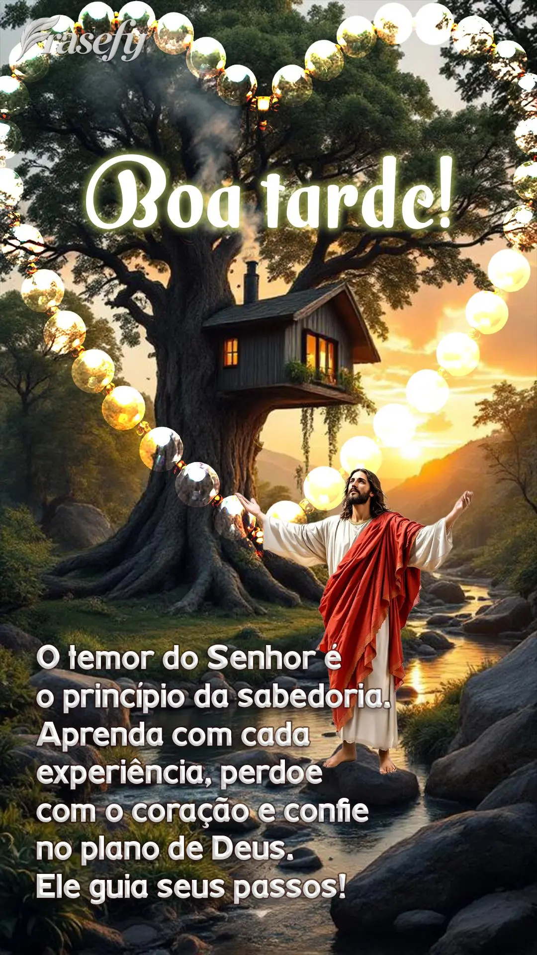 Boa tarde! 🌿 "O temor do Senhor é o princípio da sabedoria." Aprenda com cada experiência, perdoe com o coração e confie no plano de Deus. Ele gu...
