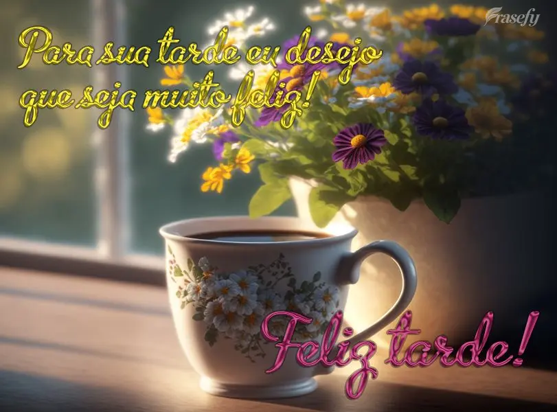 Para sua tarde eu desejo que seja muito feliz! Feliz tarde!