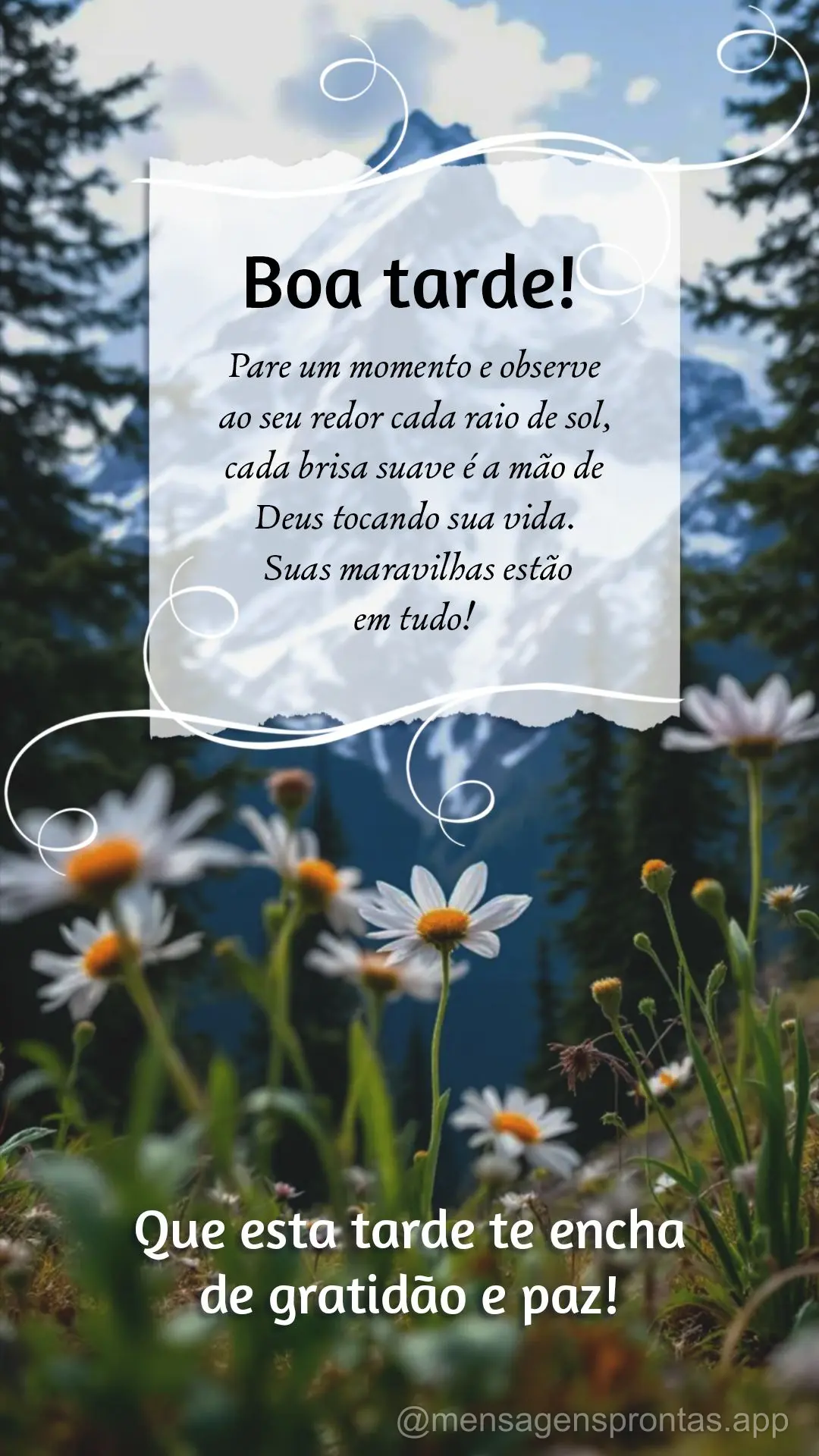 Pare um momento e observe ao seu redor — cada raio de sol, cada brisa suave é a mão de Deus tocando sua vida. Suas maravilhas estão em tudo! Que est...