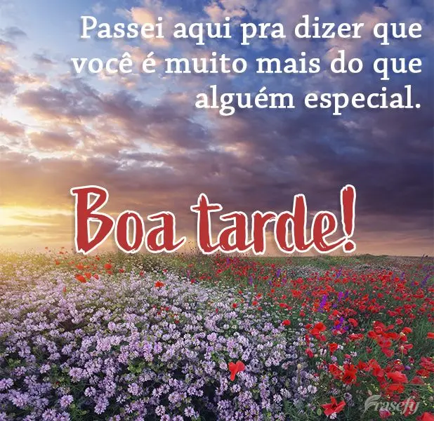 Passei aqui pra dizer que você é muito mais do que alguém especial. Boa tarde!