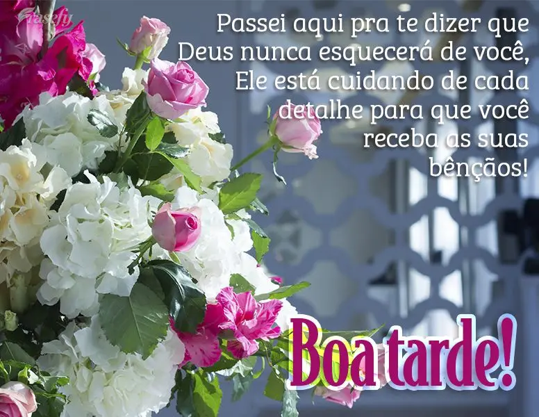 Passei aqui pra te dizer que Deus nunca esquecerá de você, Ele está cuidando de cada detalhe para que você receba as suas bênçãos! Boa tarde!