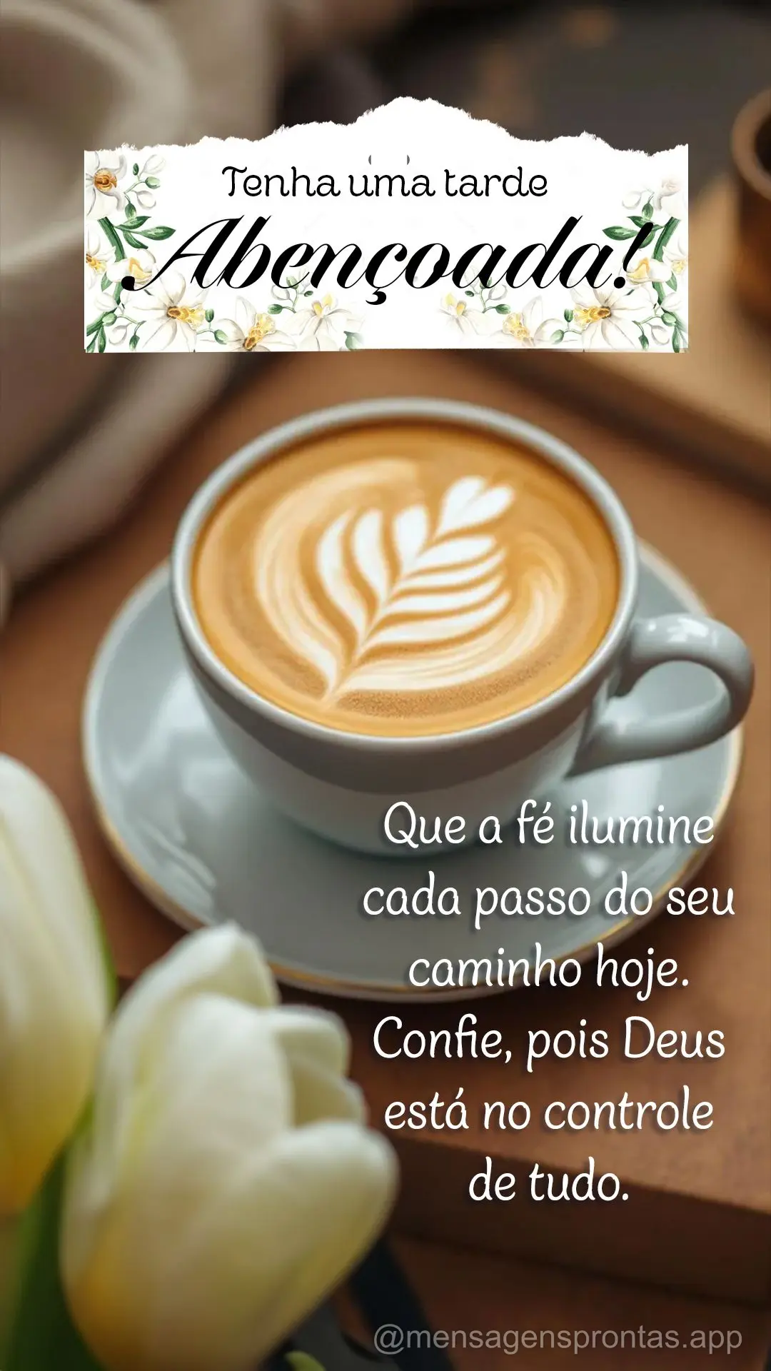 Que a fé ilumine cada passo do seu caminho hoje. Confie, pois Deus está no controle de tudo. Tenha uma tarde abençoada!