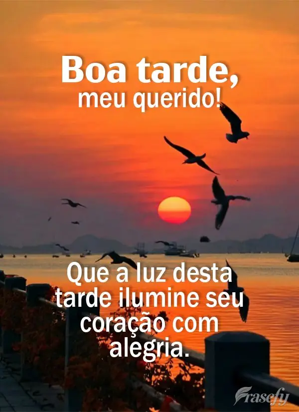 Que a luz desta tarde ilumine seu coração com alegria. Boa tarde, meu querido!