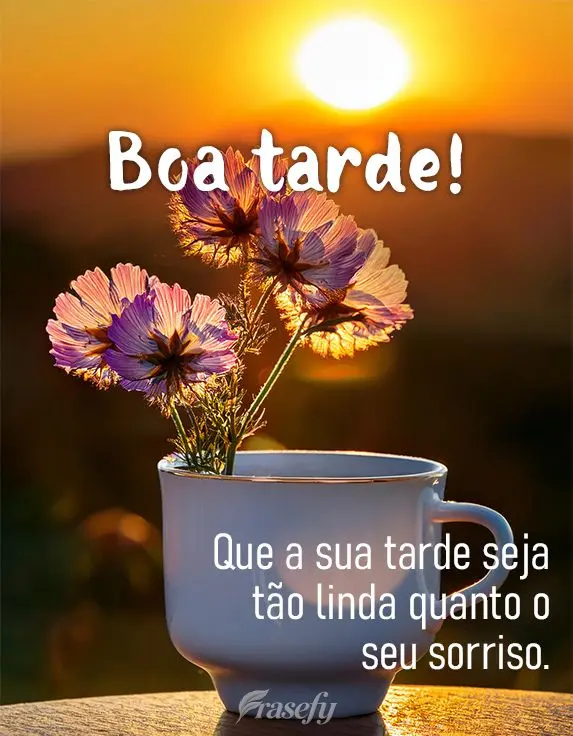 Que a sua tarde seja tão linda quanto o seu sorriso. Boa tarde!