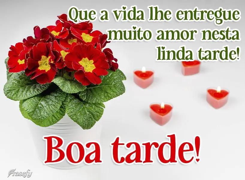 Que a vida lhe entregue muito amor nesta linda tarde! Boa tarde! 