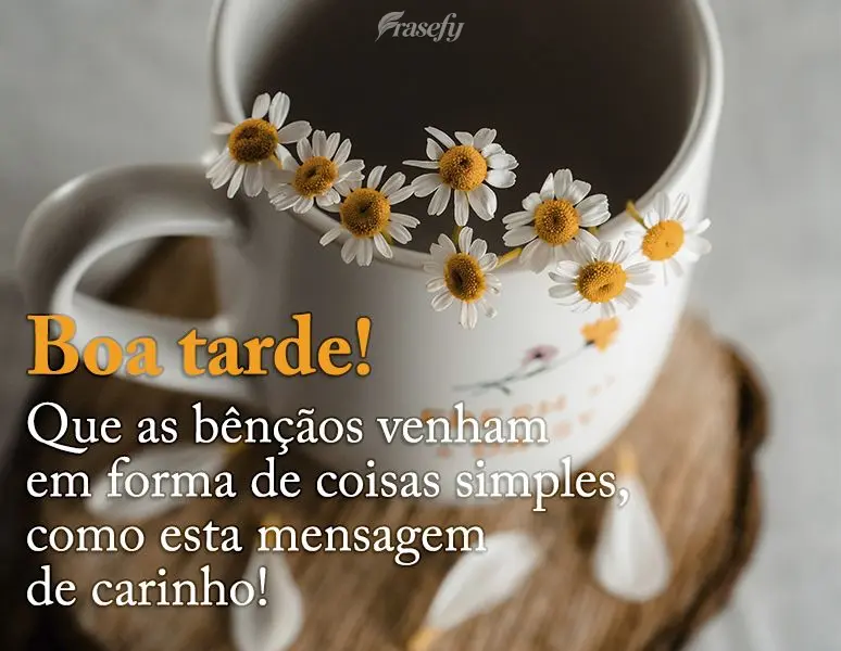 Que as bênçãos venham em forma de coisas simples, como esta mensagem de carinho! Boa tarde!