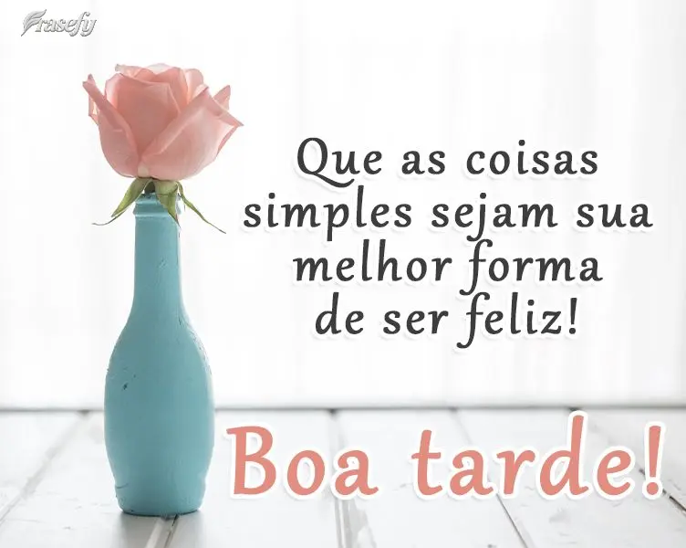 Que as coisas simples sejam sua melhor forma de ser feliz! 
 Boa tarde!