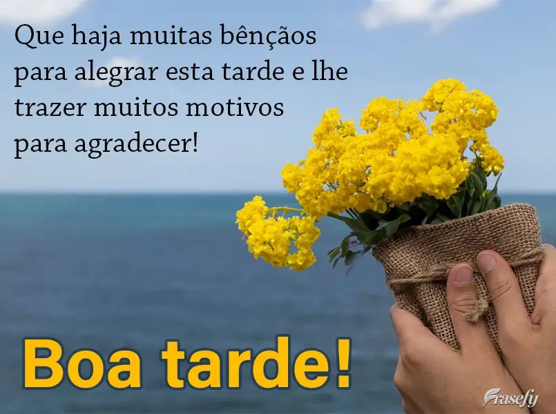 Que haja muitas bênçãos para alegrar esta tarde e lhe trazer muitos motivos para agradecer!  Boa tarde!