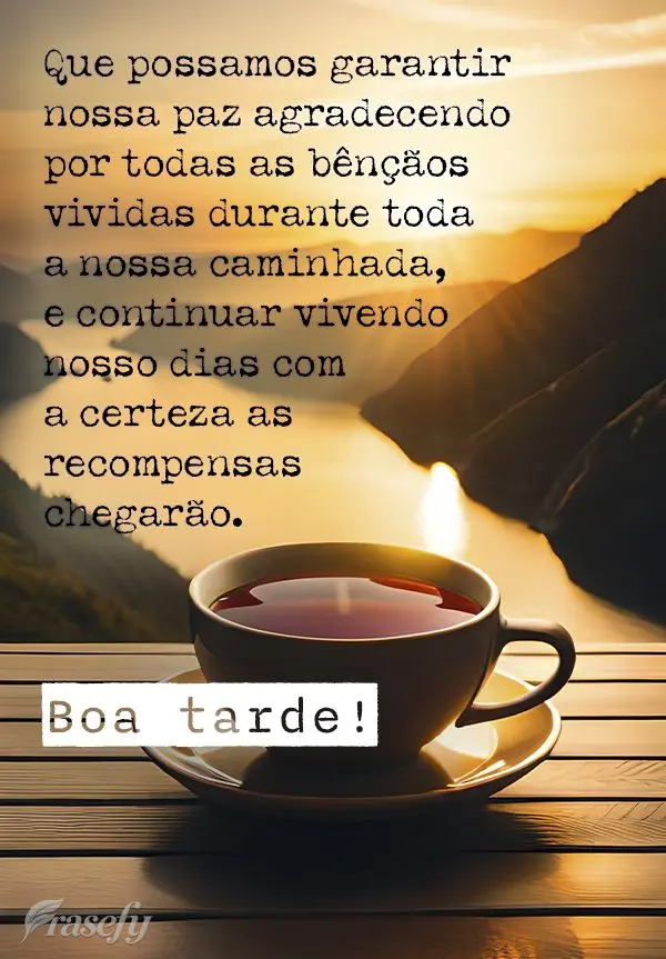 Que possamos garantir nossa paz agradecendo por todas as bênçãos vividas durante toda a nossa caminhada, e continuar vivendo nosso dias com a certeza ...