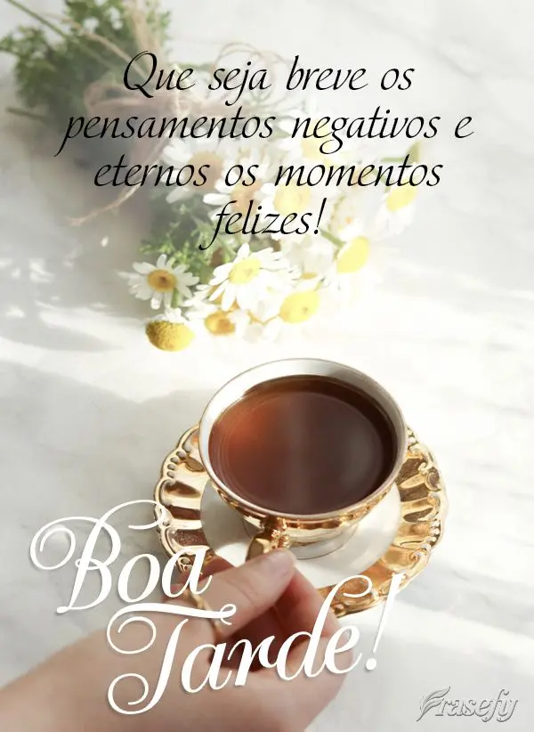 Que seja breve os pensamentos negativos e eternos os momentos felizes! Boa tarde! 