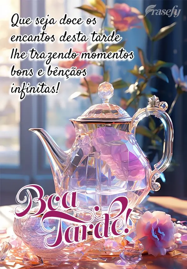 Que seja doce os encantos desta tarde lhe trazendo momentos bons e bênçãos infinitas! Boa tarde!