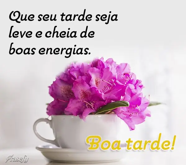 Que seu tarde seja leve e cheia de boas energias. Boa tarde!