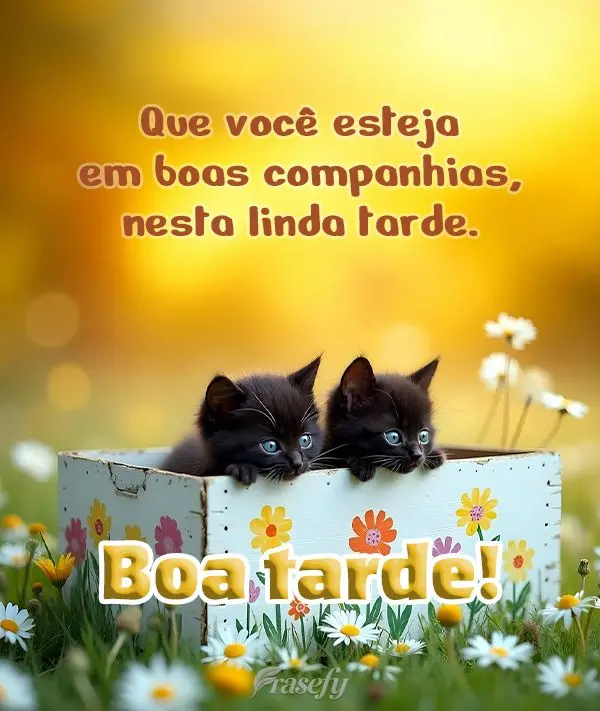 Que você esteja em boas companhias, nesta linda tarde. Boa tarde!