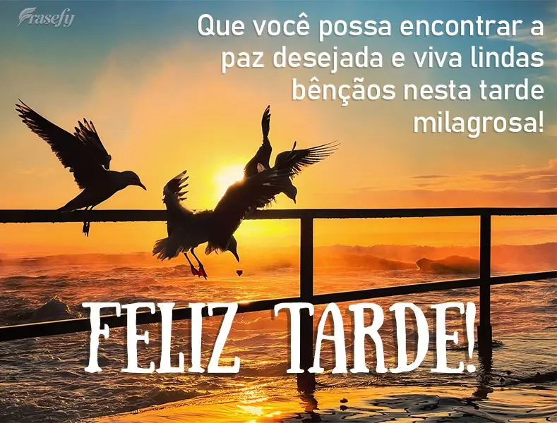 Que você possa encontrar a paz desejada e viva lindas bênçãos nesta tarde milagrosa! Feliz tarde!