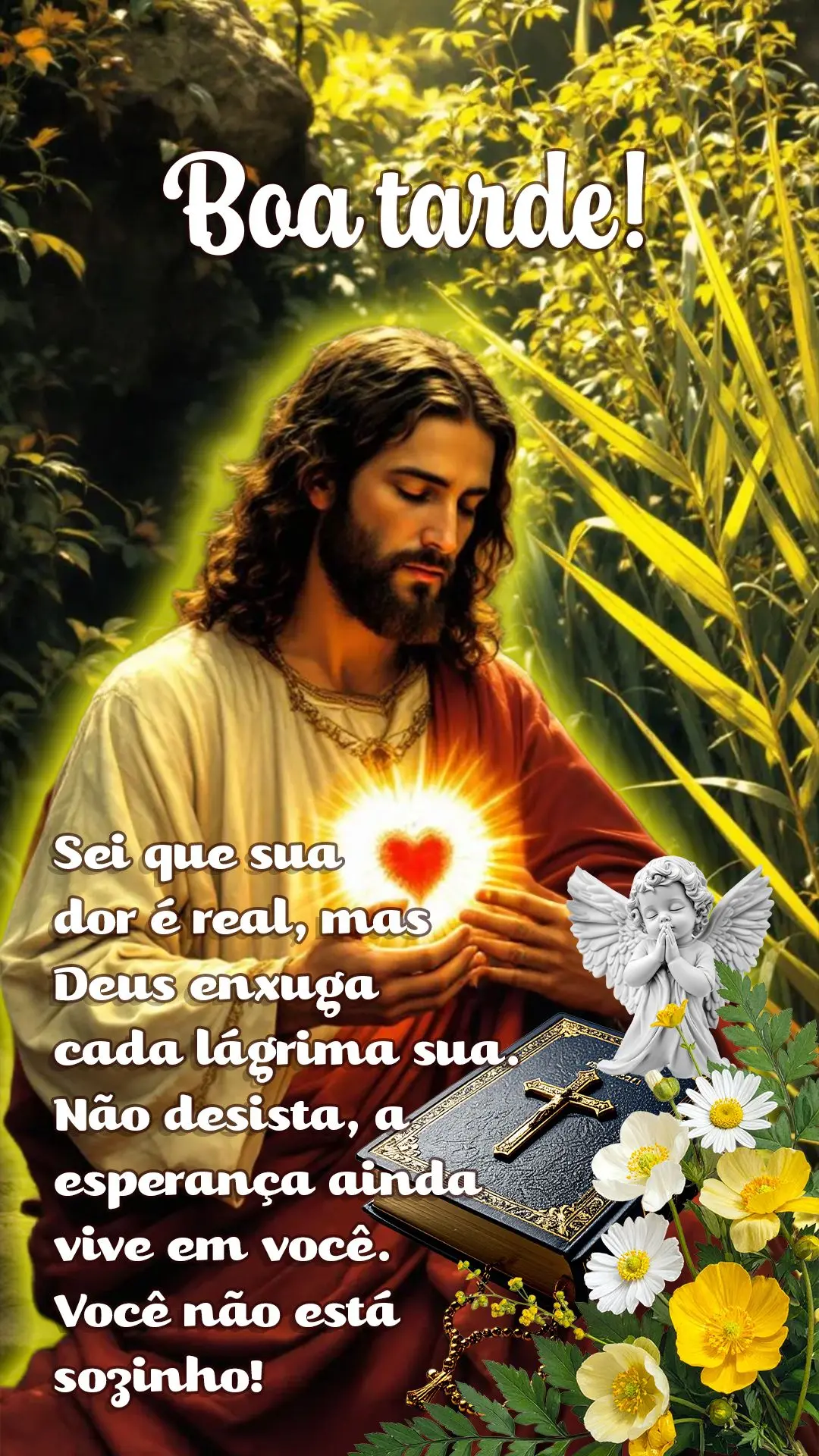 Boa tarde! Sei que sua dor é real, mas Deus enxuga cada lágrima sua. Não desista, a esperança ainda vive em você. Você não está sozinho. 🙏