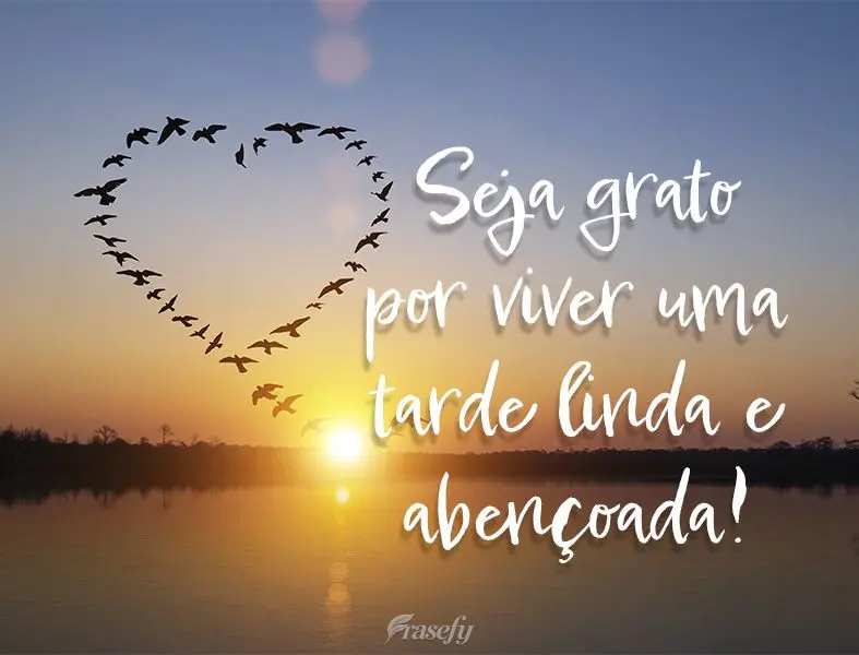 Seja grato por viver uma tarde linda e abençoada!