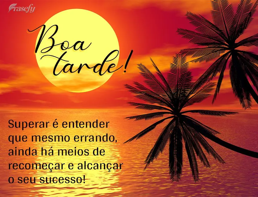 Superar é entender que mesmo errando, ainda há meios de recomeçar e alcançar o seu sucesso! Boa tarde! 