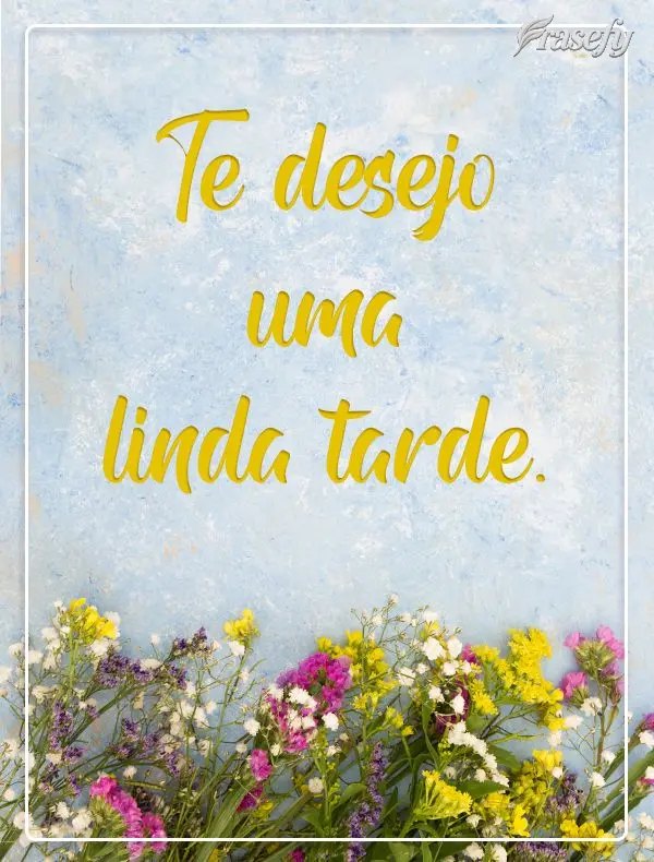 Te desejo uma linda tarde.