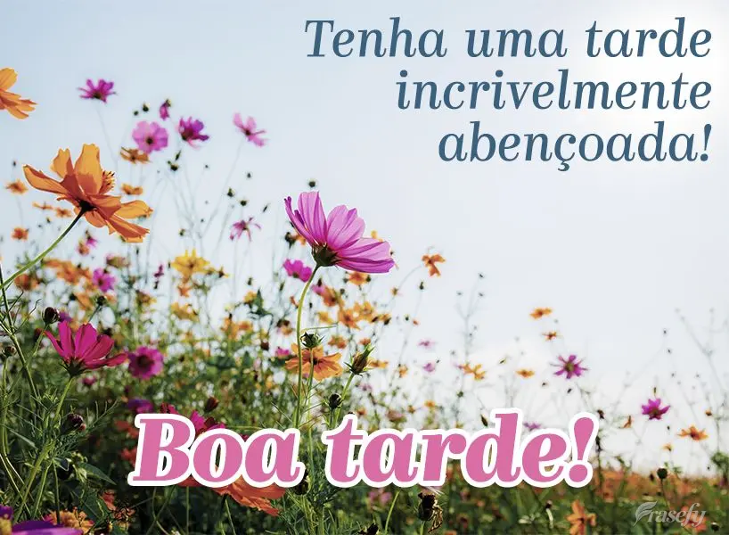 Tenha uma tarde incrivelmente abençoada!  Boa tarde!