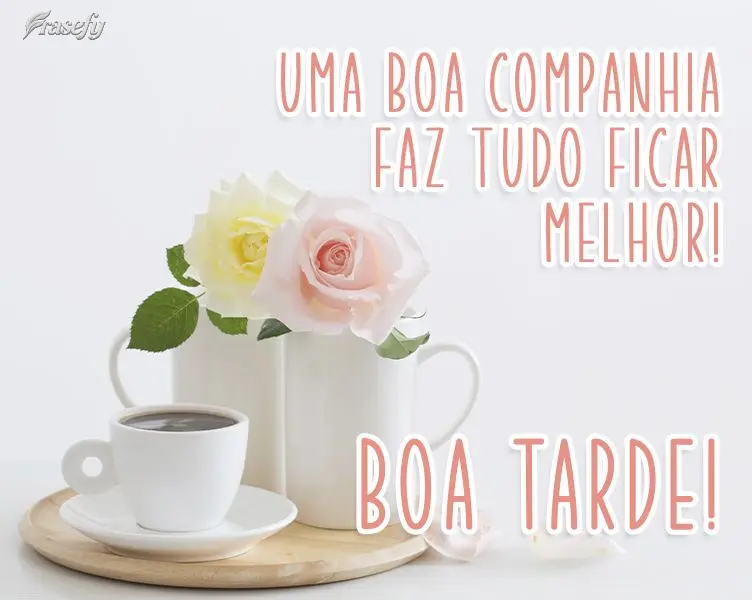 Uma boa companhia faz tudo ficar melhor! 
 Boa tarde!