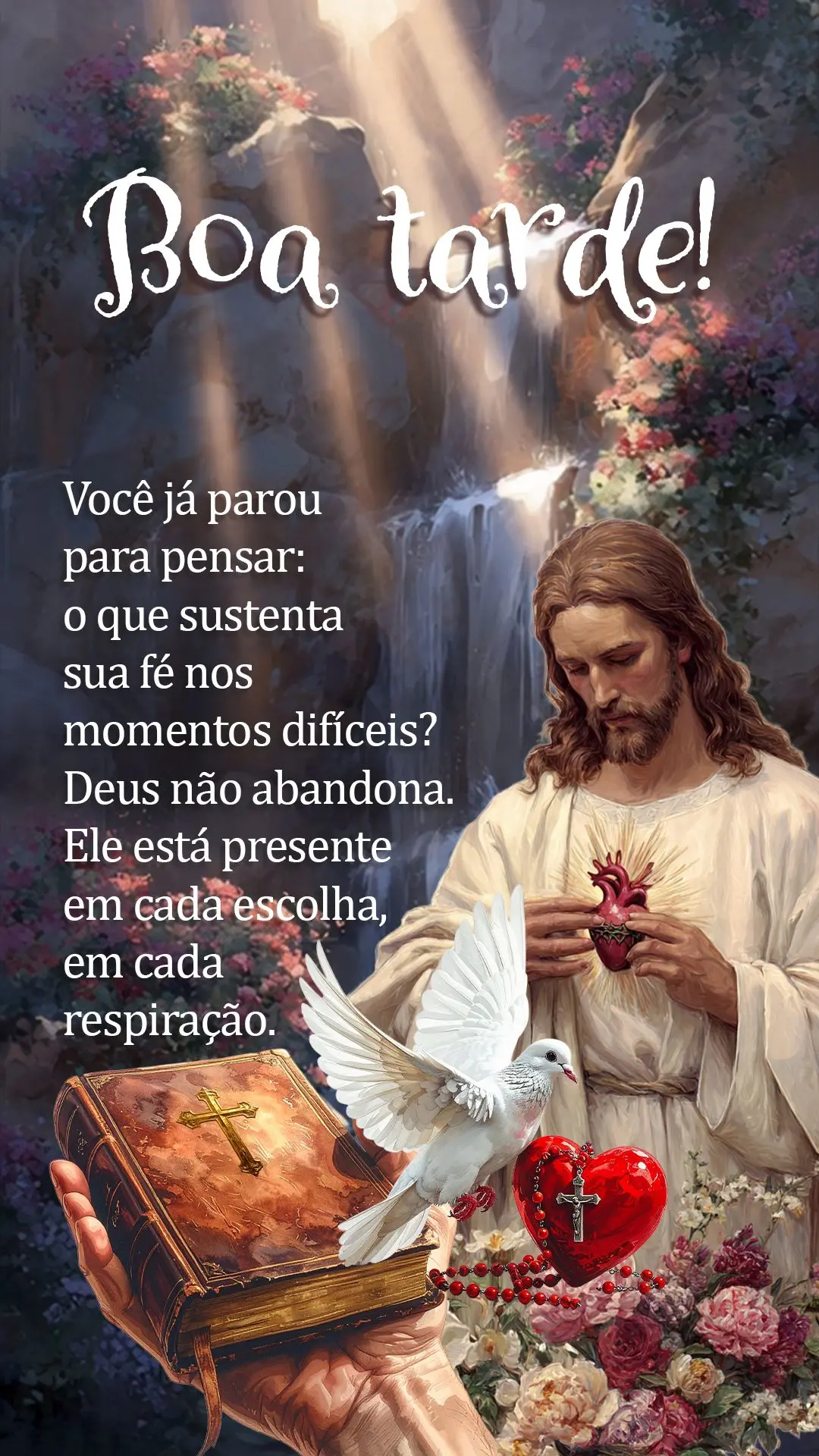 Boa tarde! Você já parou para pensar: o que sustenta sua fé nos momentos difíceis? Deus não abandona. Ele está presente em cada escolha, em cada re...