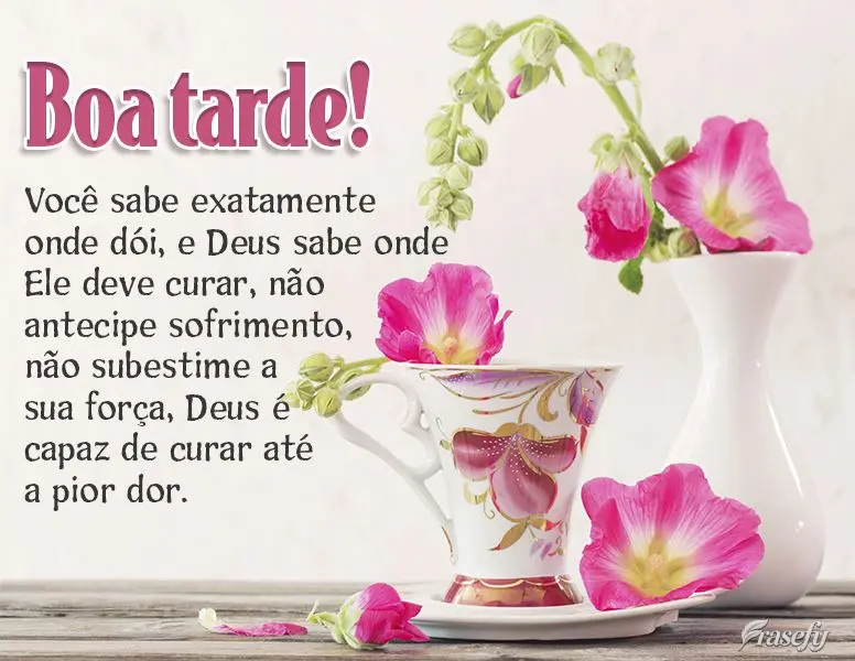 Você sabe exatamente onde dói e Deus sabe onde Ele deve curar. Não antecipe sofrimento, não subestime a sua força, Deus é capaz de curar até a pio...