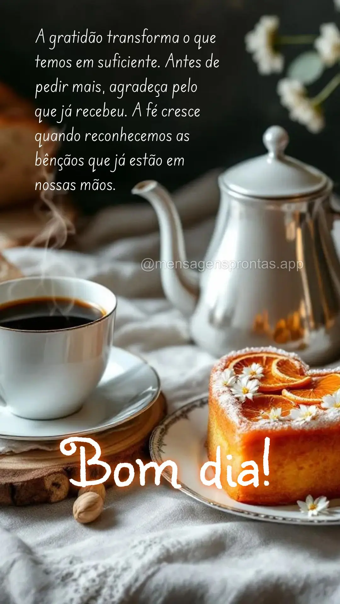 A gratidão transforma o que temos em suficiente. Antes de pedir mais, agradeça pelo que já recebeu. A fé cresce quando reconhecemos as bênçãos que...