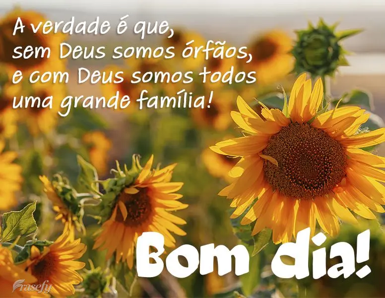 A verdade é que sem Deus somos órfãos e com Deus somos todos uma grande família! Bom dia!