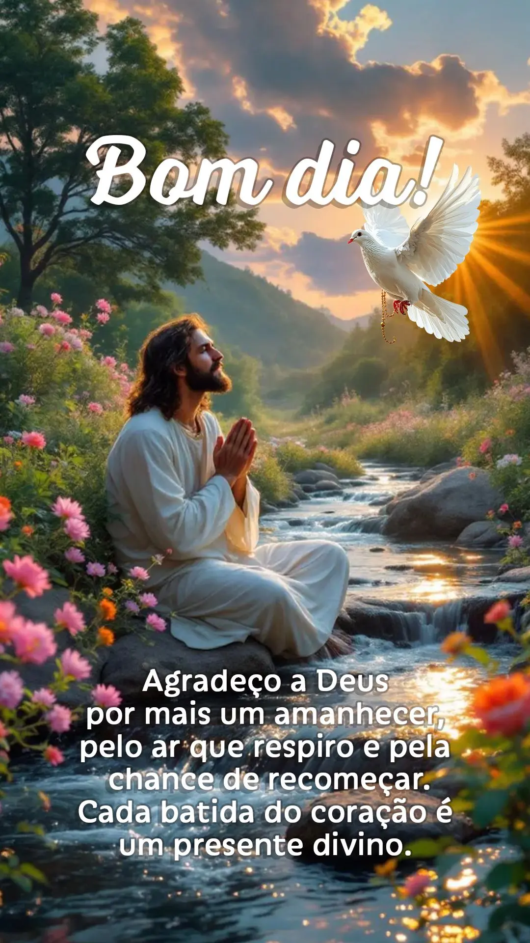 Agradeço a Deus por mais um amanhecer, pelo ar que respiro e pela chance de recomeçar. Cada batida do coração é um presente divino. 🙏
