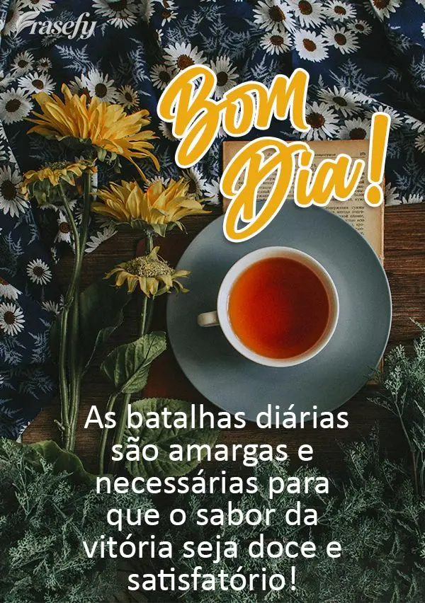 As batalhas diárias são amargas e necessárias para que o sabor da vitória seja doce e satisfatório! Bom dia! 