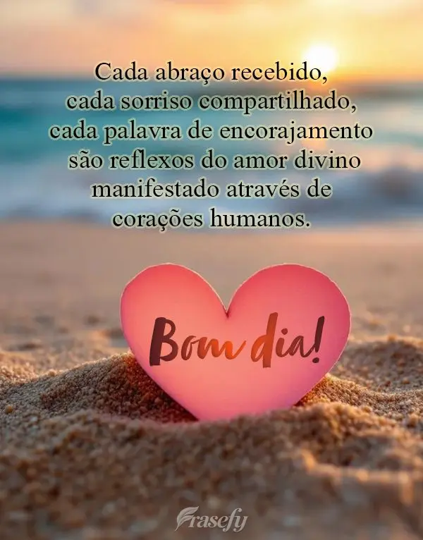 Cada abraço recebido, cada sorriso compartilhado, cada palavra de encorajamento são reflexos do amor divino manifestado através de corações humanos....