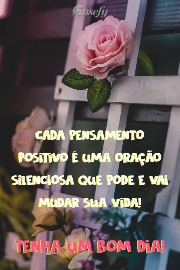 Cada pensamento positivo é uma oração silenciosa que pode e vai mudar sua vida!  Tenha um Bom dia!