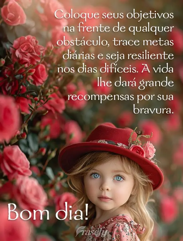 Coloque seus objetivos na frente de qualquer obstáculo, trace metas diárias e seja resiliente nos dias difíceis. A vida lhe dará grande recompensas p...