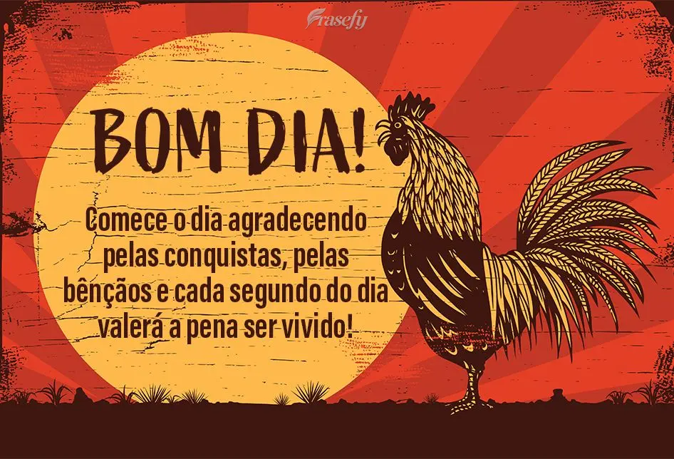 Comece o dia agradecendo pelas conquistas, pelas bênçãos e cada segundo do dia valerá a pena ser vivido! Bom dia!
