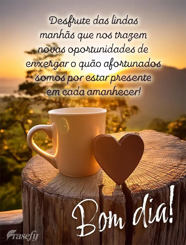 Desfrute das lindas manhãs que nos trazem novas oportunidades de enxergar o quão afortunados somos por estar presente em cada amanhecer! Bom dia!