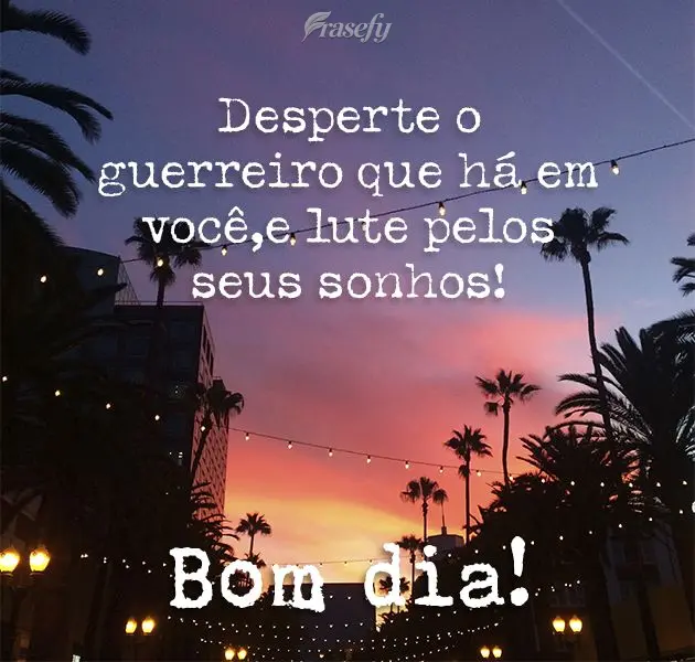 Desperte o guerreiro que há em você, e lute pelos seus sonhos! Bom dia!
