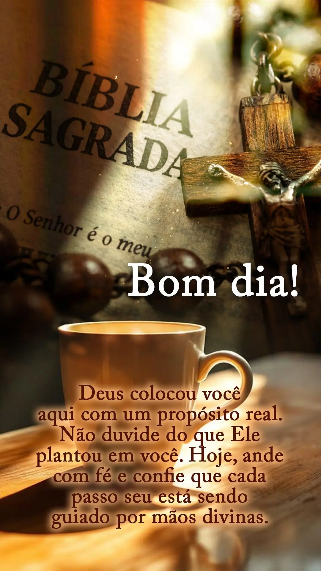 Bom dia! Deus colocou você aqui com um propósito real. Não duvide do que Ele plantou em você. Hoje, ande com fé e confie que cada passo seu está se...