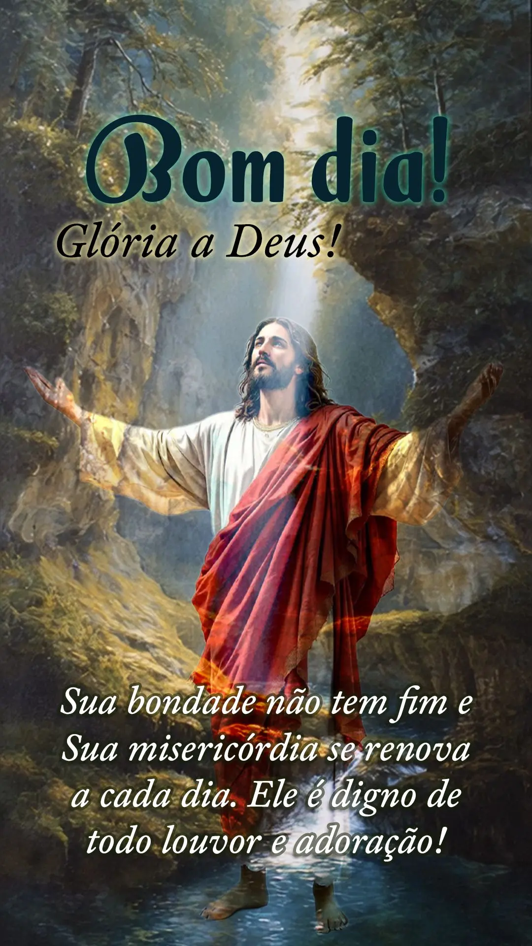 Glória a Deus! Sua bondade não tem fim e Sua misericórdia se renova a cada dia. Ele é digno de todo louvor e adoração! 🙌✨
