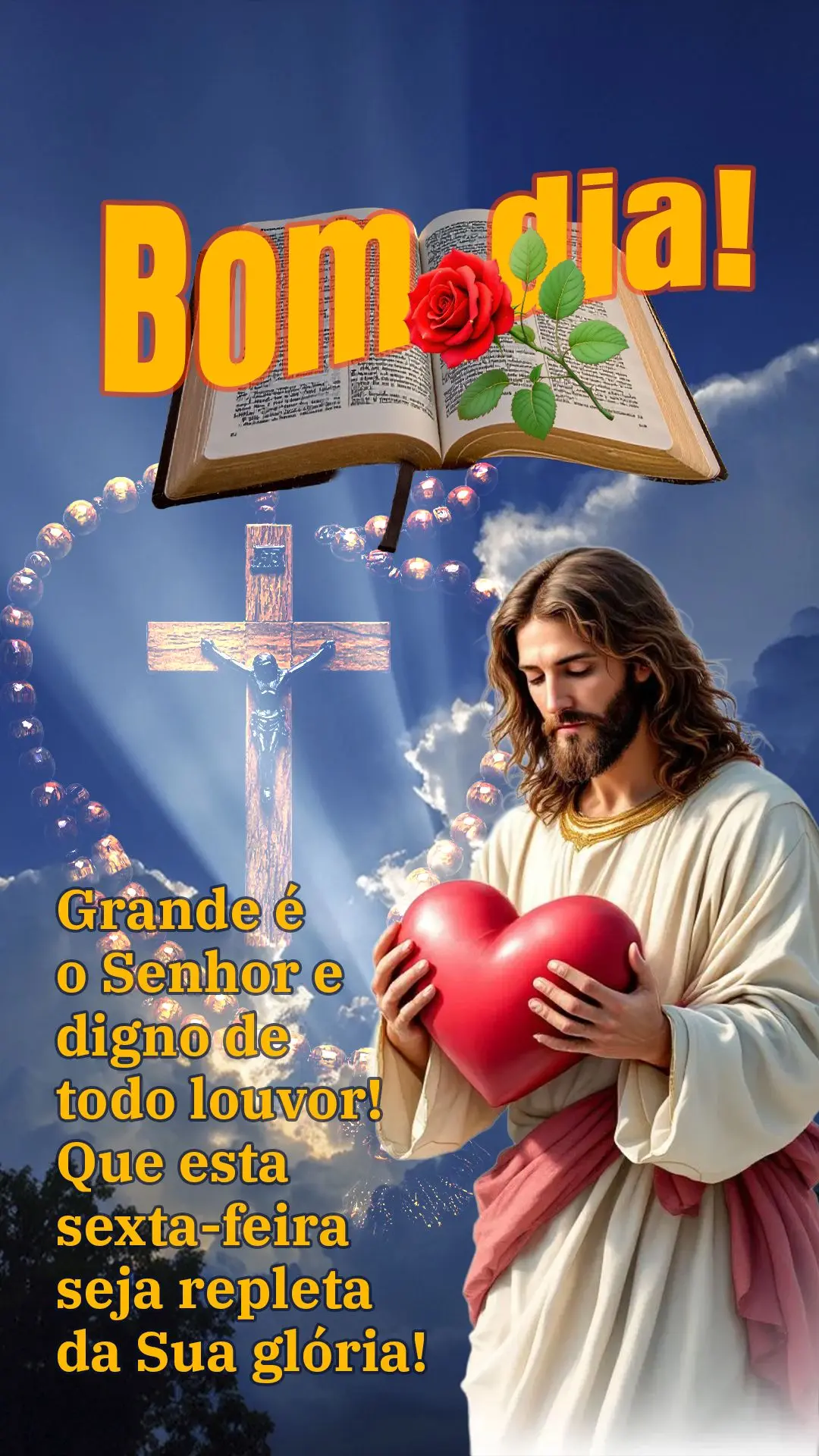 🙌 Bom dia! Grande é o Senhor e digno de todo louvor! Que esta sexta-feira seja repleta da Sua glória! 🌟

---
