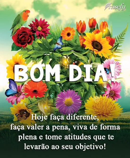 Hoje faça diferente, faça valer a pena, viva de forma plena e tome atitudes que te levarão ao seu objetivo!
 Bom dia!