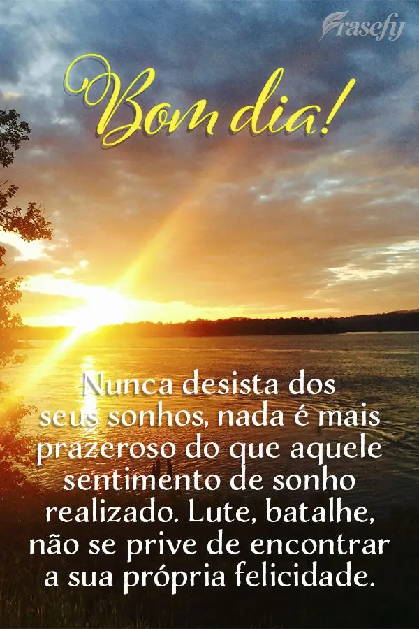 Nunca desista dos seus sonhos, nada é mais prazeroso do que aquele sentimento de sonho realizado. Lute, batalhe, não se prive de encontrar a sua própr...