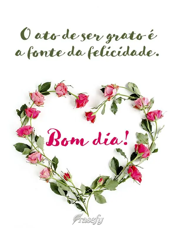 O ato de ser grato é a fonte da felicidade. Bom dia!