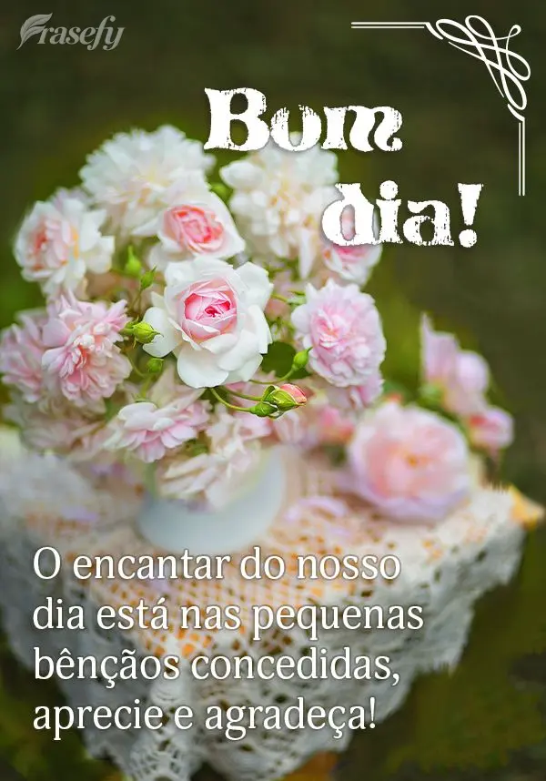 O encantar do nosso dia está nas pequenas bênçãos concedidas, aprecie e agradeça! Bom dia!