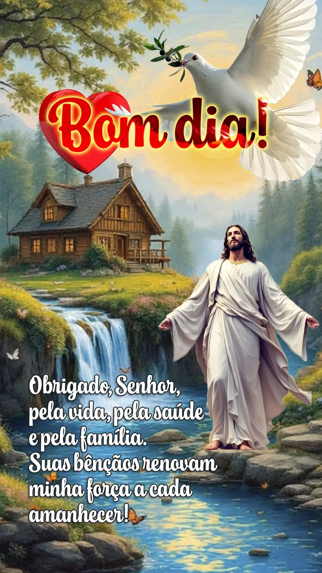 🙏 Obrigado, Senhor, pela vida, pela saúde e pela família. Suas bênçãos renovam minha força a cada amanhecer! ✨