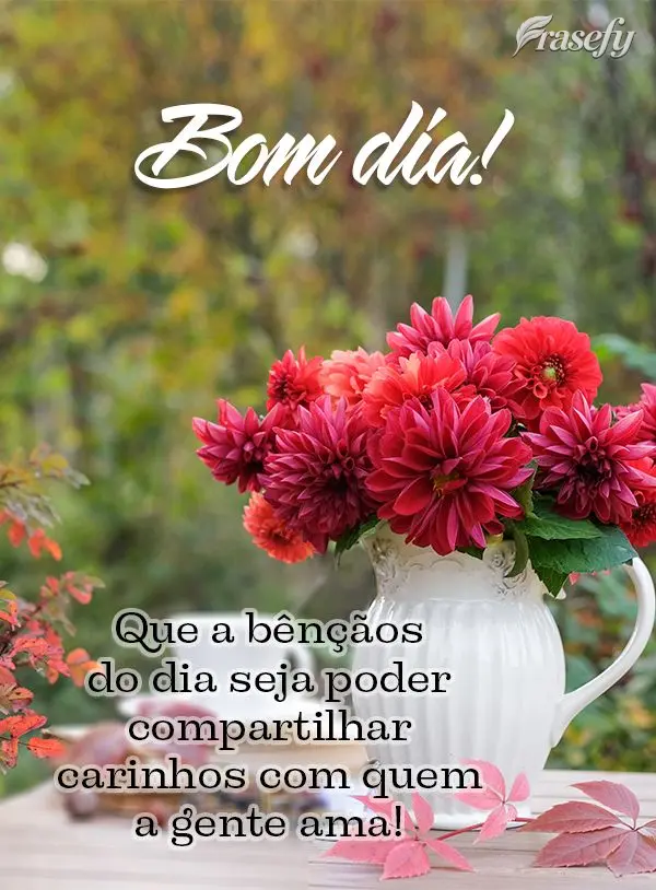 Que a bênçãos do dia seja poder compartilhar carinhos com quem a gente ama! Bom dia!