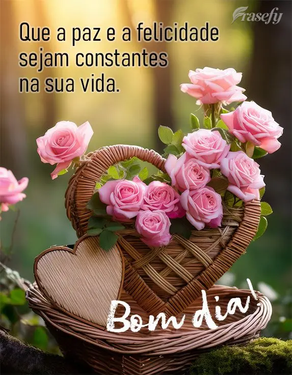 Que a paz e a felicidade sejam constantes na sua vida. Bom dia!