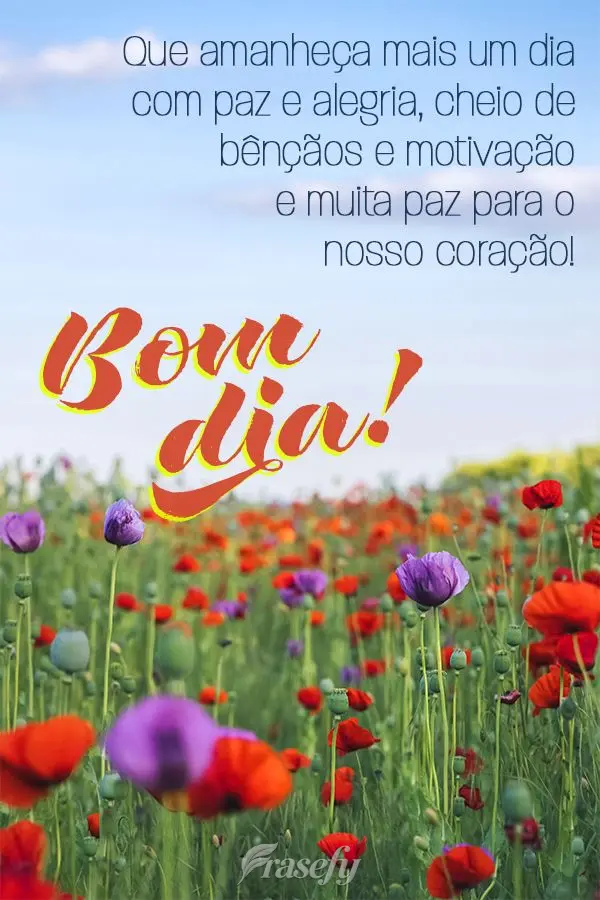 Que amanheça mais um dia com paz e alegria, cheio de bênçãos e motivação e muita paz para o nosso coração! Bom dia!