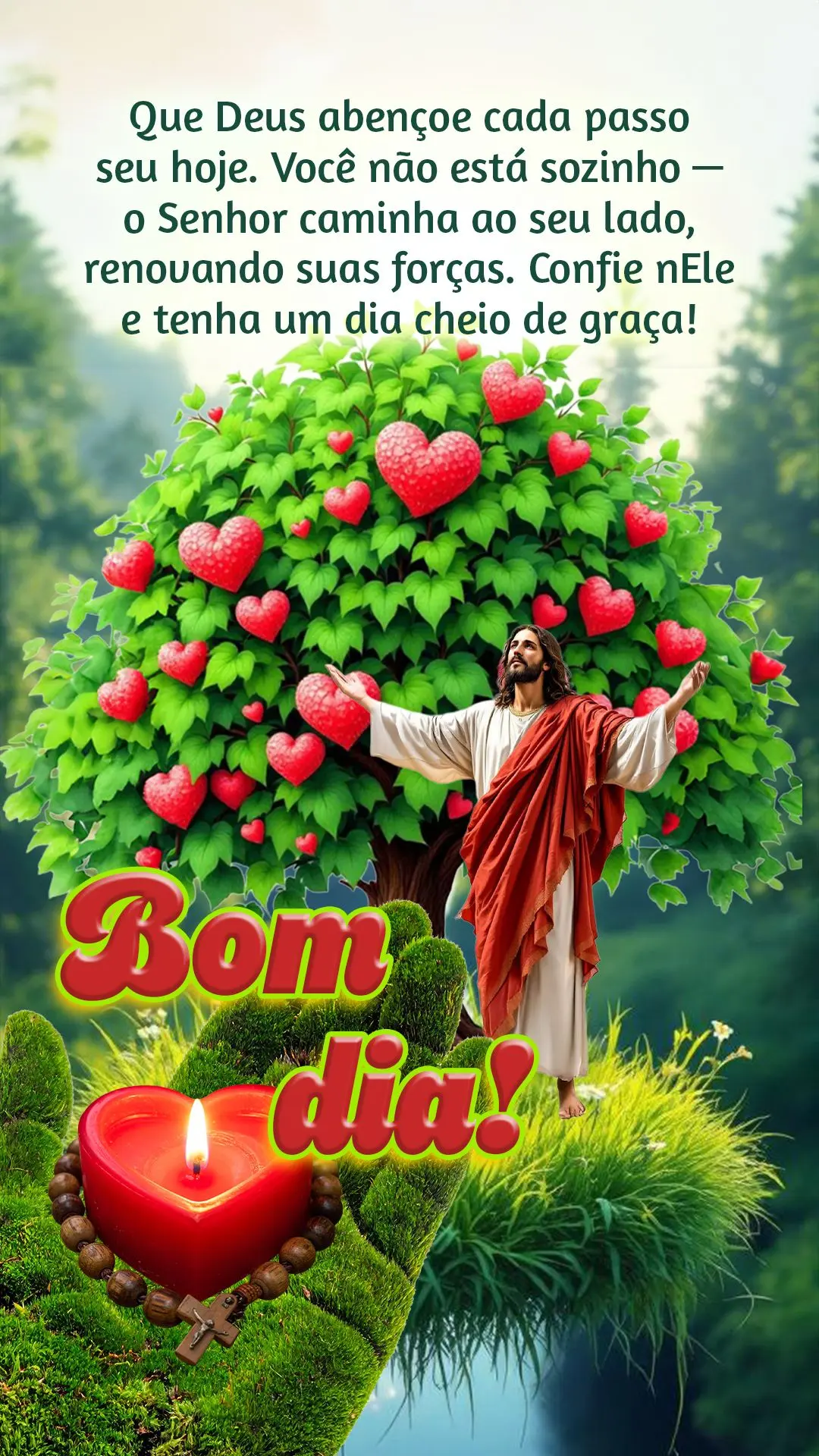 🌅 Bom dia! Que Deus abençoe cada passo seu hoje. Você não está sozinho — o Senhor caminha ao seu lado, renovando suas forças. Confie nEle e ten...