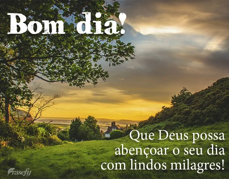 Que Deus possa abençoar o seu dia com lindos milagres! Bom dia!