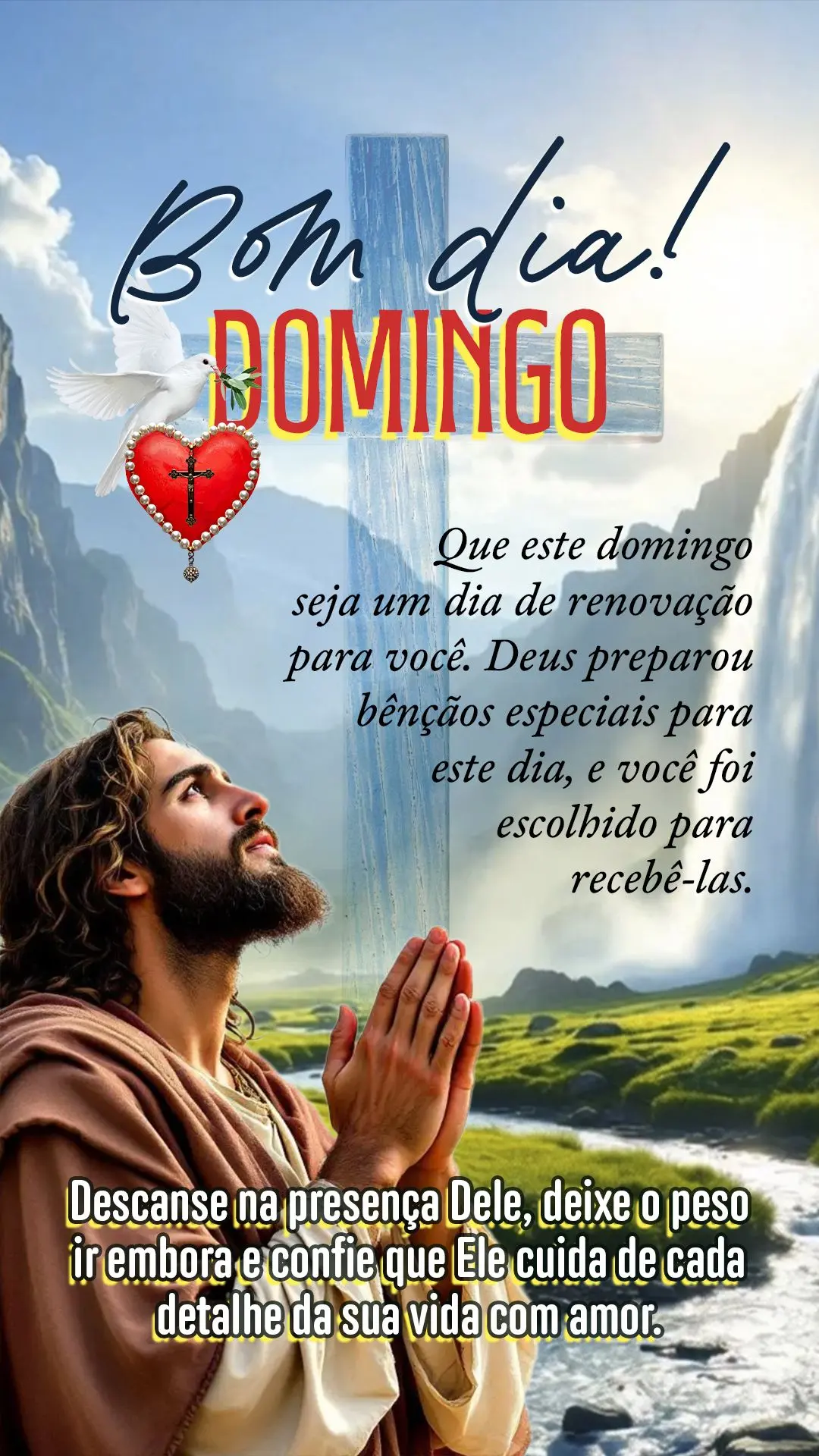 Bom dia! Que este domingo seja um dia de renovação para você. Deus preparou bênçãos especiais para este dia, e você foi escolhido para recebê-las...
